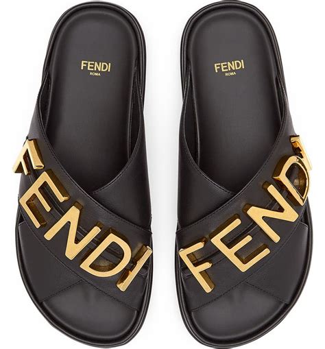 all black fendi slides|women Fendi sandals outfit ideas.